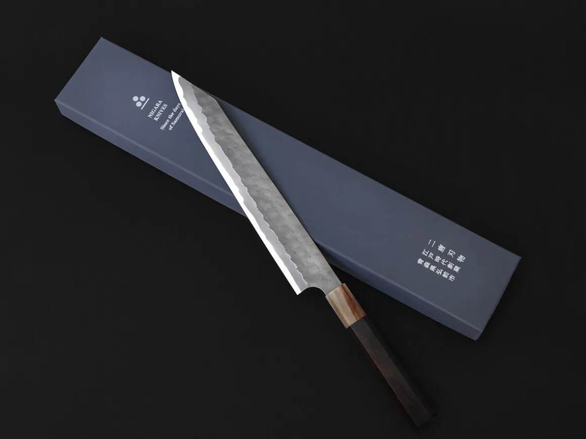 ORYOKI Sushi-Messer|Sashimi Messer*AS Sujihiki Kiritsuke Tsuchime 255, Ebony Handle