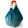 ORYOKI Furoshiki*Baumwolltasche Furoshiki Tsuru, blau, 100 cm