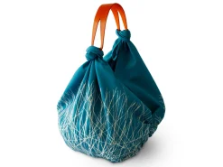 ORYOKI Furoshiki*Baumwolltasche Furoshiki Tsuru, blau, 100 cm