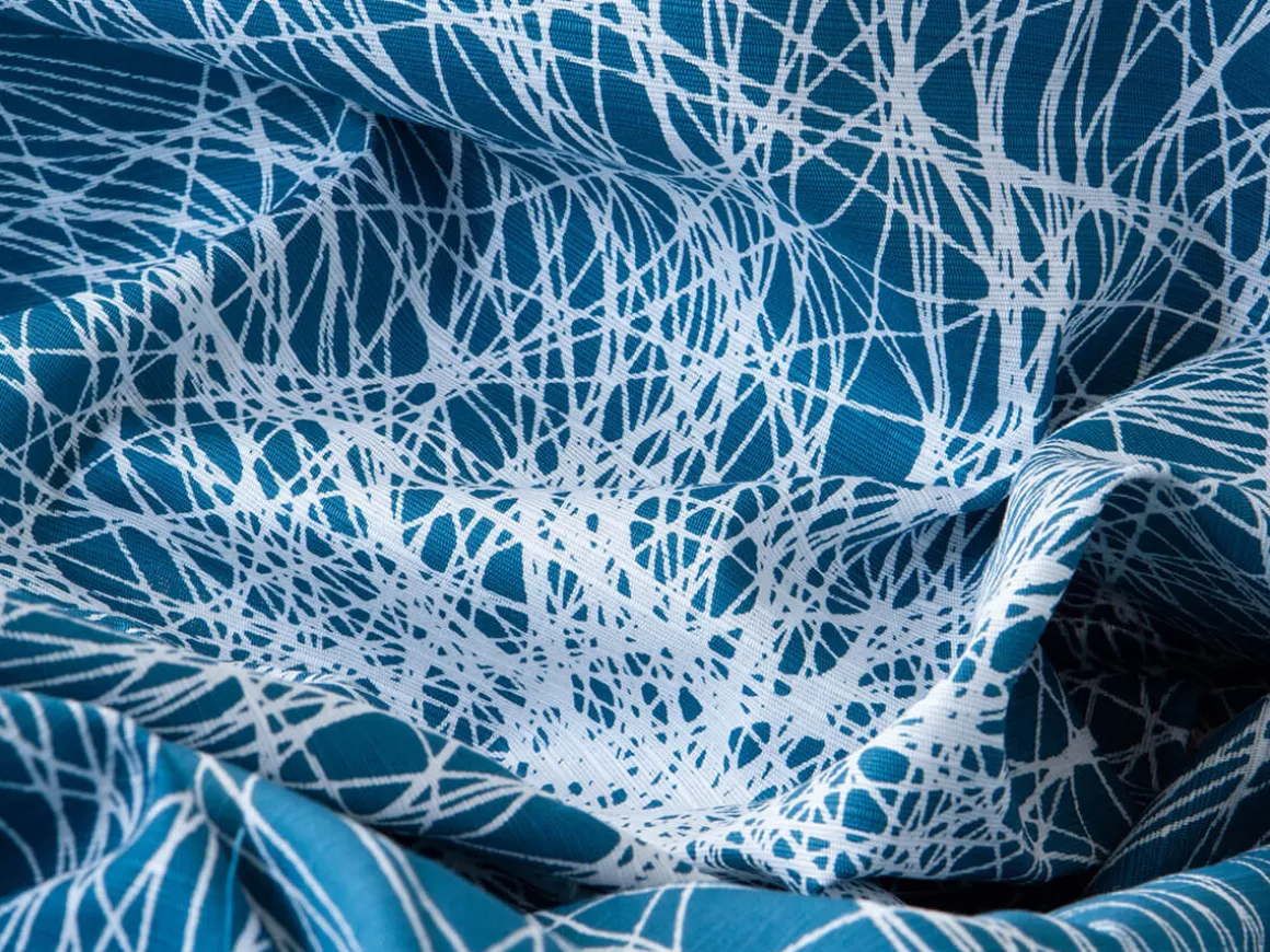 ORYOKI Furoshiki*Baumwolltasche Furoshiki Tsuru, blau, 100 cm