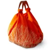 ORYOKI Furoshiki*Baumwolltasche Furoshiki Tsuru, orange, 100 cm