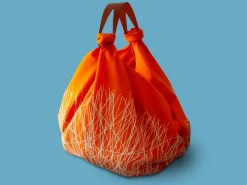 ORYOKI Furoshiki*Baumwolltasche Furoshiki Tsuru, orange, 100 cm