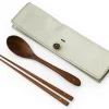 ORYOKI Essstäbchen|Oryoki*Besteck Set mit Essstäbchen, Löffel und Leder-Tasche