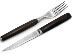ORYOKI Damastmesser|Lacquerware*Besteck-Set WAKISASHI, Damastmesser mit Gabel