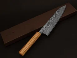 ORYOKI Gyuto Messer|Damastmesser*Damastmesser Gyuto 210 SG2, 63 Lagen, Olive