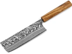 ORYOKI Nakiri Messer|Damastmesser*Damastmesser Nakiri 165 SG2, 63 Lagen, Olive