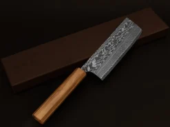 ORYOKI Nakiri Messer|Damastmesser*Damastmesser Nakiri 165 SG2, 63 Lagen, Olive