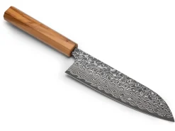 ORYOKI Santokumesser|Damastmesser*Damastmesser Santoku 170 SG2, 63 Lagen, Olive