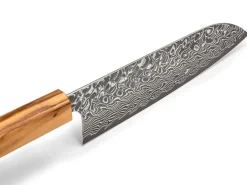 ORYOKI Santokumesser|Damastmesser*Damastmesser Santoku 170 SG2, 63 Lagen, Olive