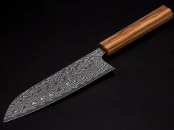 ORYOKI Santokumesser|Damastmesser*Damastmesser Santoku 170 SG2, 63 Lagen, Olive