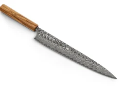ORYOKI Sashimi Messer|Damastmesser*Damastmesser Sujihiki 270 SG2, 63 Lagen, Olive