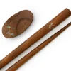 ORYOKI Essstäbchen*Essstäbchen Set mit Ablage Tonbo, Granadillo