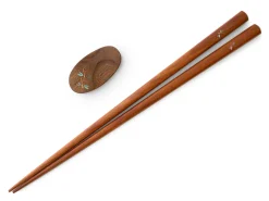 ORYOKI Essstäbchen*Essstäbchen Set mit Ablage Tonbo, Granadillo