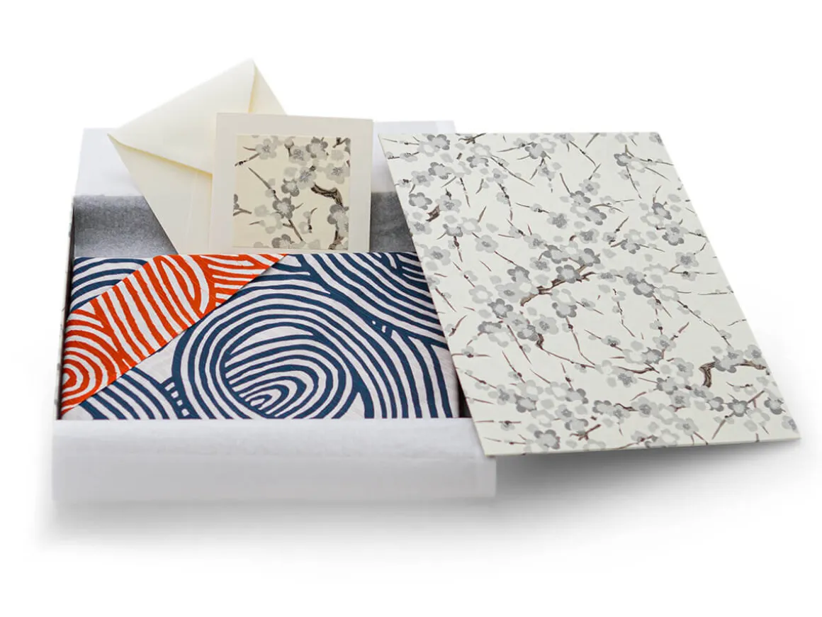 ORYOKI Furoshiki*Geschenkset Chiyogami mit Furoshiki Ikioi, doppelseitig