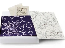 ORYOKI Furoshiki*Geschenkset Chiyogami mit Furoshiki Kiri Karakusa L