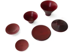ORYOKI Holzschalen|Oryoki*Geschirr-Set Tsumugi, 6-teilig, rot