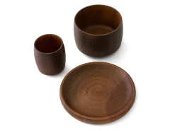 ORYOKI Lacquerware*Geschirr-Set Turari Wan Sara braun