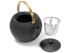 ORYOKI Japanische Teekannen|Teekanne Gusseisen*Gusseisen Teekanne Marutama L, 1,1 L Messinggriff