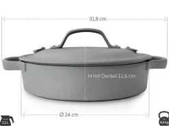 ORYOKI Gusseisentöpfe*Gusseisen Topf OIGEN, flach, 24 cm