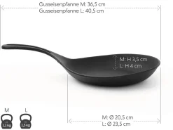 ORYOKI Gusseisenpfannen*Gusseisenpfanne Omelett, Induktion, 2 Größen