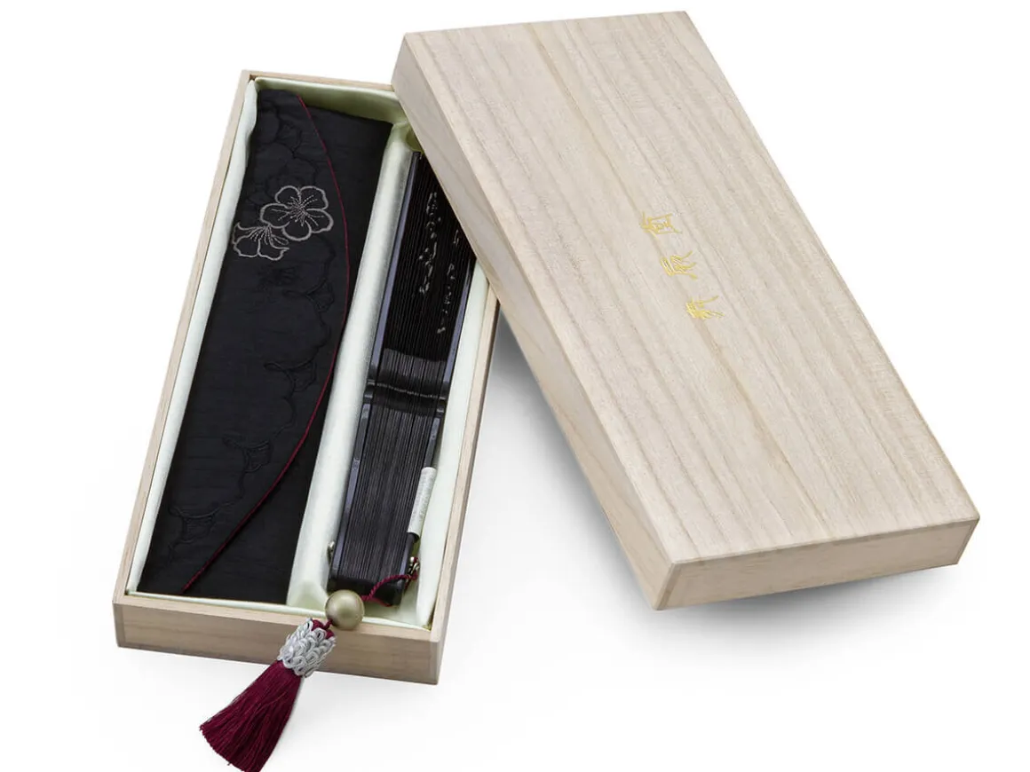 ORYOKI Handfächer*Handfächer Eien, schwarz