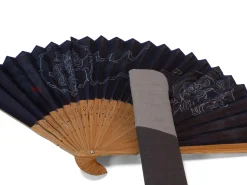 ORYOKI Handfächer*Handfächer Fujin Raijin, Donner-Gott, blau