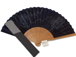 ORYOKI Handfächer*Handfächer Fujin Raijin, Donner-Gott, blau