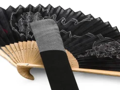 ORYOKI Handfächer*Handfächer Fujin Raijin, Donner-Gott, schwarz