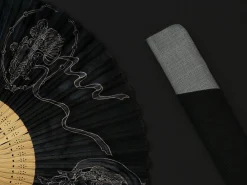 ORYOKI Handfächer*Handfächer Fujin Raijin, Donner-Gott, schwarz