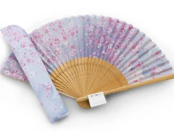 ORYOKI Handfächer*Handfächer Sakura Fubuki, Kirschblüte blau