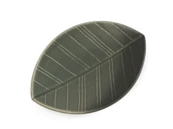 ORYOKI Sushi Teller|Japanisches Porzellan*HAZARA Leaf Banryoku, Keramik-Schale, grün