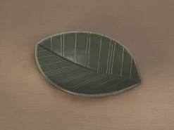 ORYOKI Sushi Teller|Japanisches Porzellan*HAZARA Leaf Banryoku, Keramik-Schale, grün