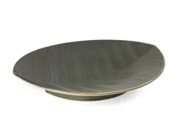 ORYOKI Sushi Teller|Japanisches Porzellan*HAZARA Leaf Banryoku, Servierplatte L, grün