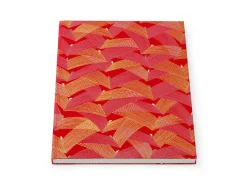 ORYOKI Japanpapier*Japanbuch Tokyo Memo, Chiyogami Saitenspiel auf Rot, 17 x 22 cm