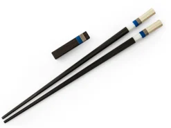 ORYOKI Essstäbchen*Japanische Essstäbchen Aoyama Blue, Ebenholz, mit Ablage