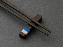 ORYOKI Essstäbchen*Japanische Essstäbchen Aoyama Blue, Ebenholz, mit Ablage