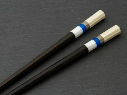ORYOKI Essstäbchen*Japanische Essstäbchen Aoyama Blue, Ebenholz, mit Ablage