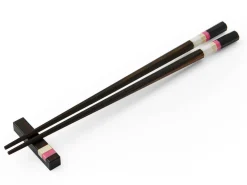 ORYOKI Essstäbchen*Japanische Essstäbchen Midnight Paris, Ebenholz, mit Ablage