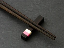 ORYOKI Essstäbchen*Japanische Essstäbchen Midnight Paris, Ebenholz, mit Ablage