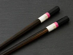 ORYOKI Essstäbchen*Japanische Essstäbchen Midnight Paris, Ebenholz, mit Ablage