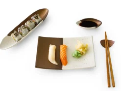 ORYOKI Japanisches Porzellan*Japanische Servierschale Sou, weiß-gold, 2 Größen