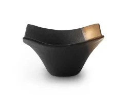 ORYOKI Sushi Saucenschalen|Japanisches Porzellan*Japanische Soßenschale Sou, schwarz-gold