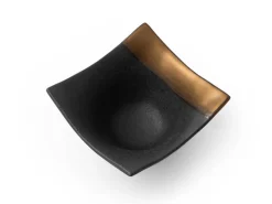 ORYOKI Sushi Saucenschalen|Japanisches Porzellan*Japanische Soßenschale Sou, schwarz-gold
