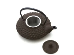 ORYOKI Japanische Teekannen|Teekanne Gusseisen*Japanische Teekanne Gusseisen Hira Arare, 0,5 l, Braun