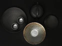 ORYOKI Japanisches Porzellan*Japanischer Teller Homura, schwarz, 3 Größen