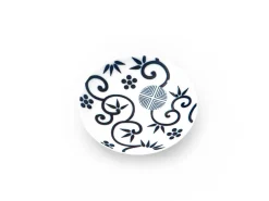 ORYOKI Japanisches Porzellan*Japanischer Teller Mamezara, Shou chiku bai, Ø 10,8 cm
