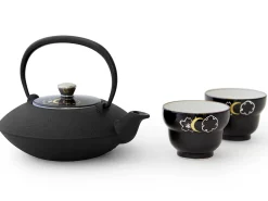 ORYOKI Japanische Teekannen|Teekanne Gusseisen*Japanisches Teeservice Setsugekka, 3-teilig