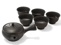 ORYOKI Japanische Teekannen|Teegeschirr*Japanisches Teeservice 6-teilig, Kyusu Tokoname Sakura