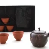 ORYOKI Japanische Teekannen|Teegeschirr*Japanisches Teeservice 6-teilig, Kyusu Tokoname Mokake