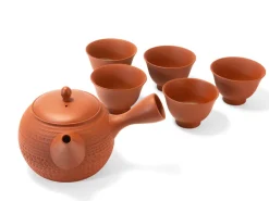 ORYOKI Japanische Teekannen|Teegeschirr*Japanisches Teeservice, 6-teilig, Kyusu Tokoname Tobikanna Shu